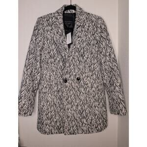 Banana Republic NWT Chevron Jacquard Jacket Blk/Wht XS 248